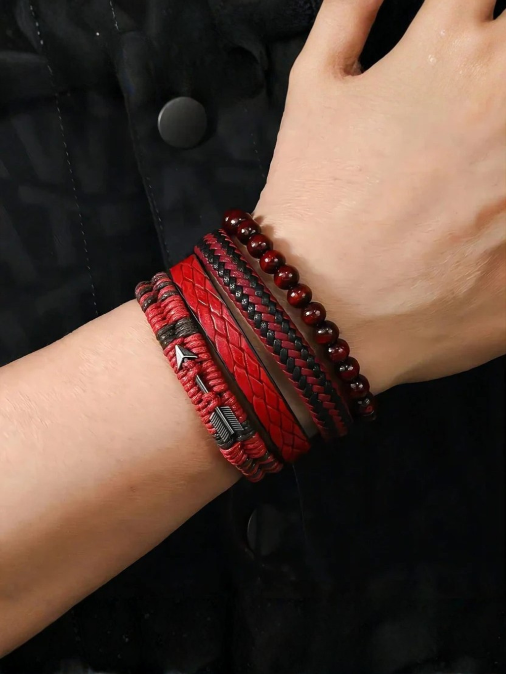 Red Jasper Boho Bracelet Set