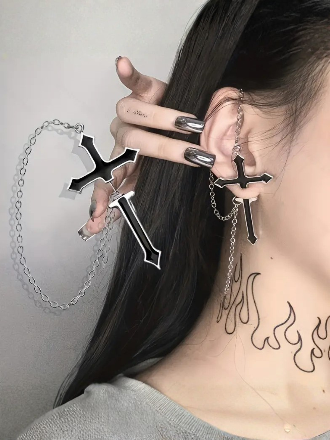 Cross Gothic Punk Earrings
