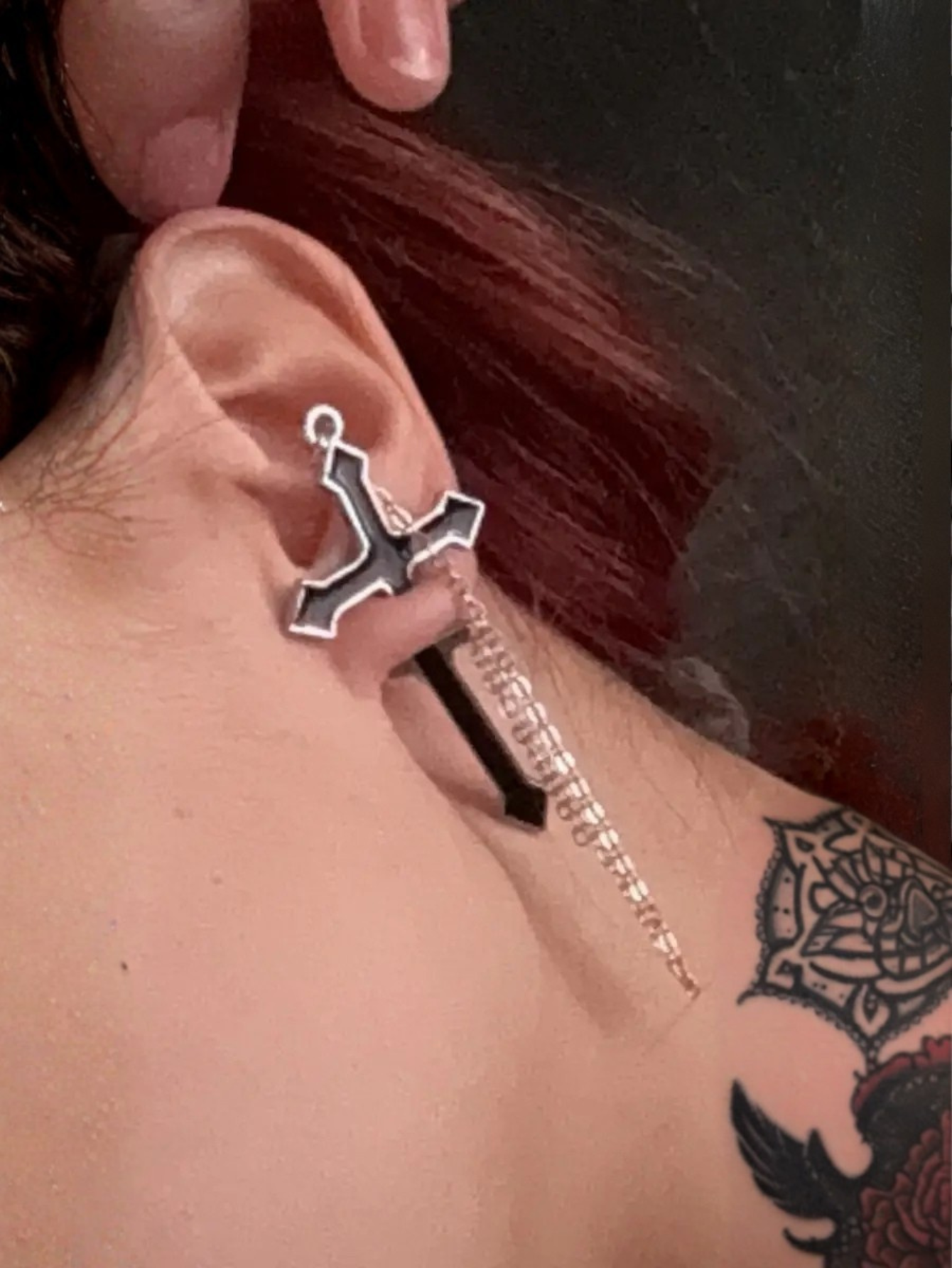 Cross Gothic Punk Earrings