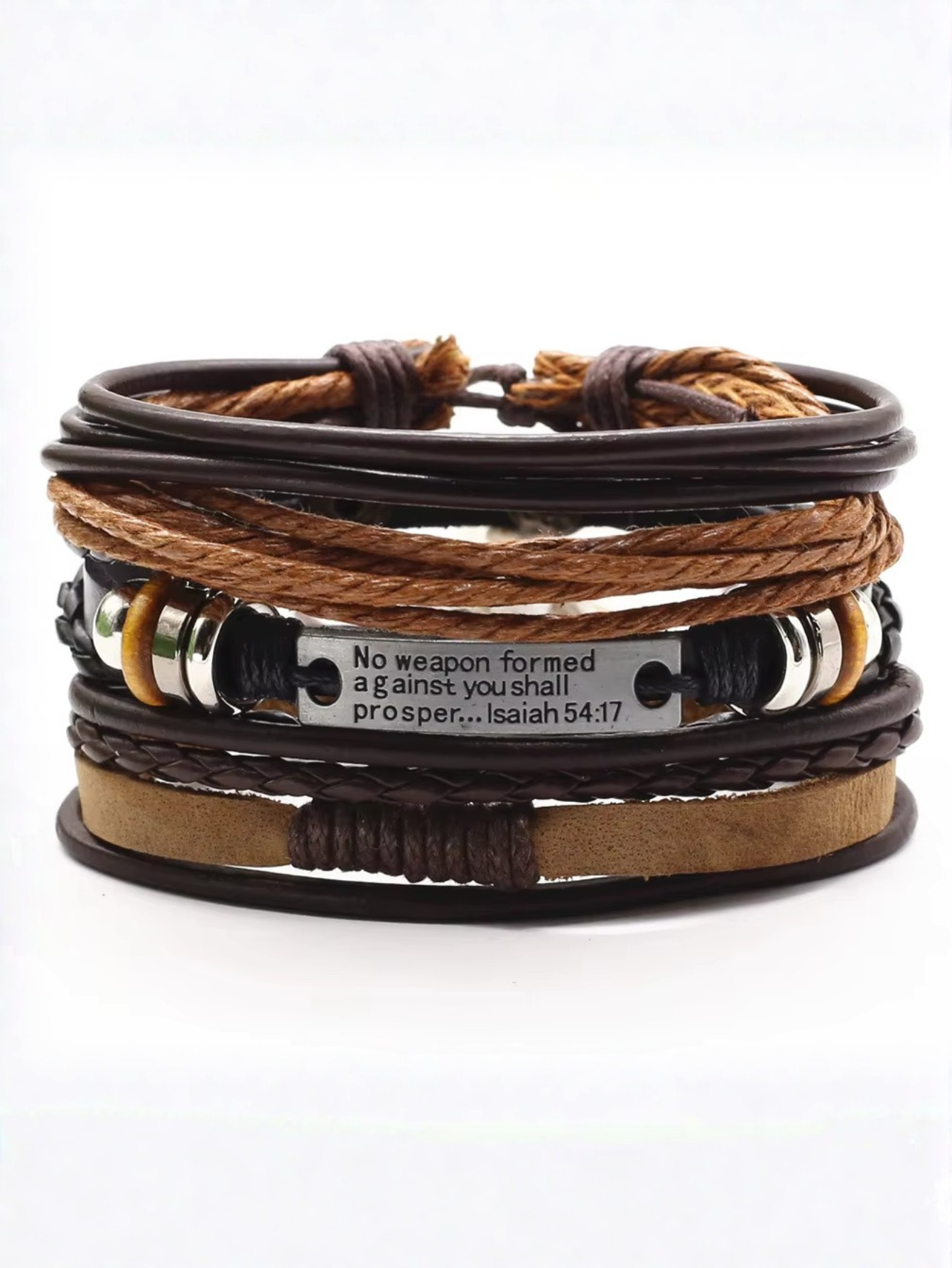 Cross Bible Bracelets 3pc Isaiah 54:17
