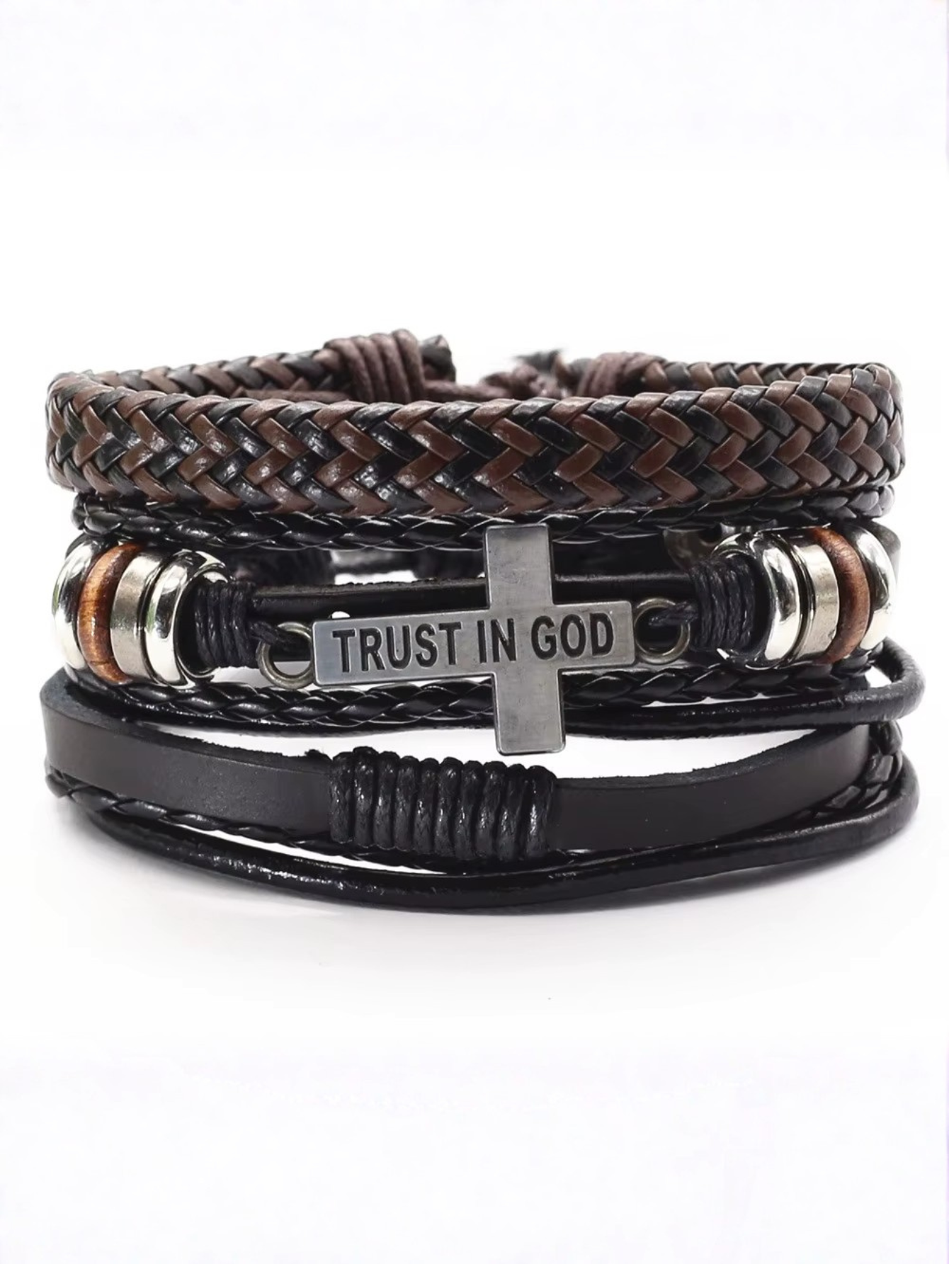 Cross Bible Bracelets 3pc Isaiah 54:17