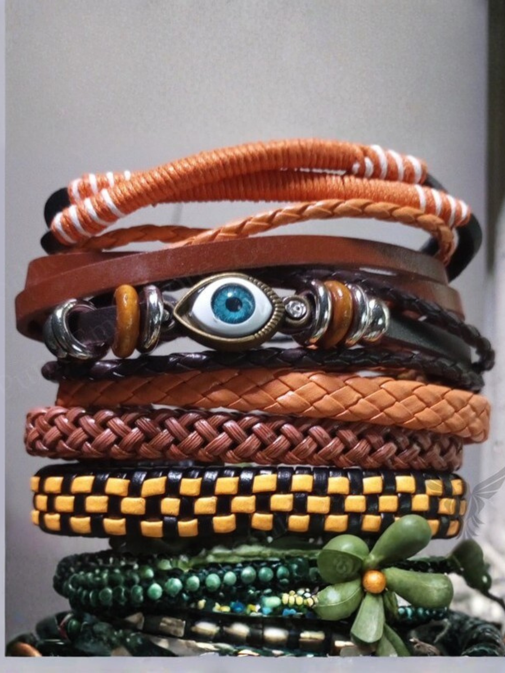 Orange 6pc Eye Bracelet