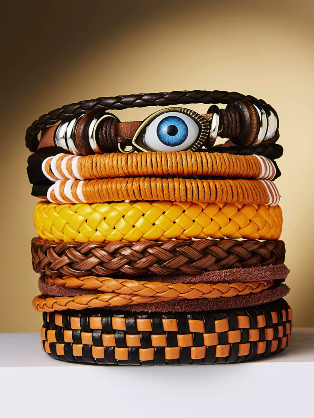 Orange 6pc Eye Bracelet