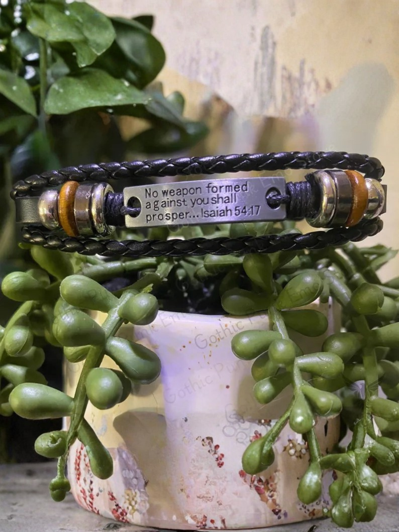 Cross Bible Bracelets 3pc Isaiah 54:17