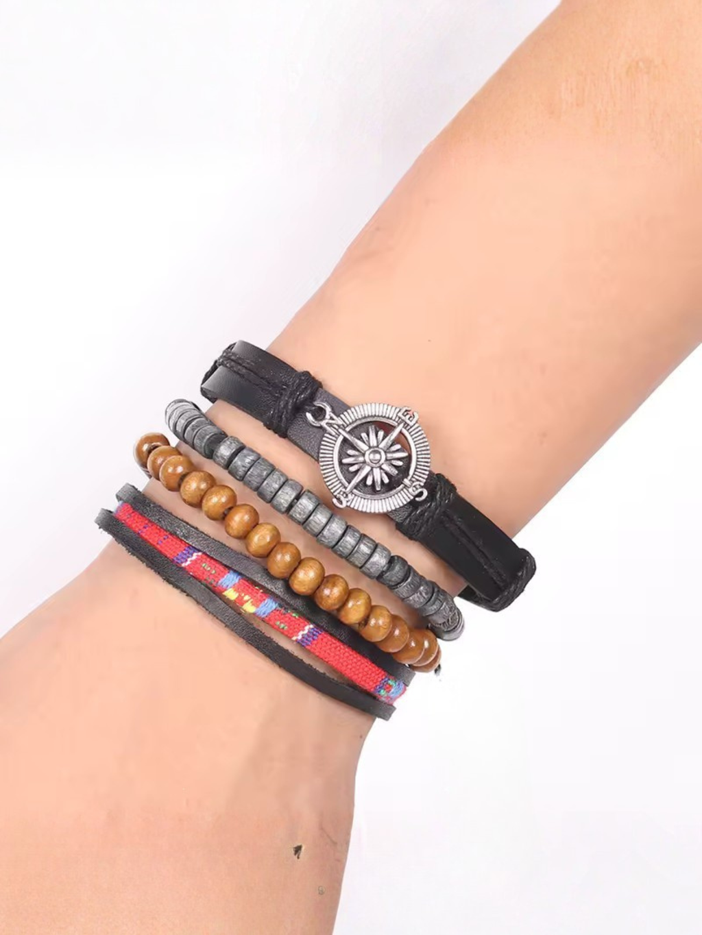 Boho Leather Bracelet Set