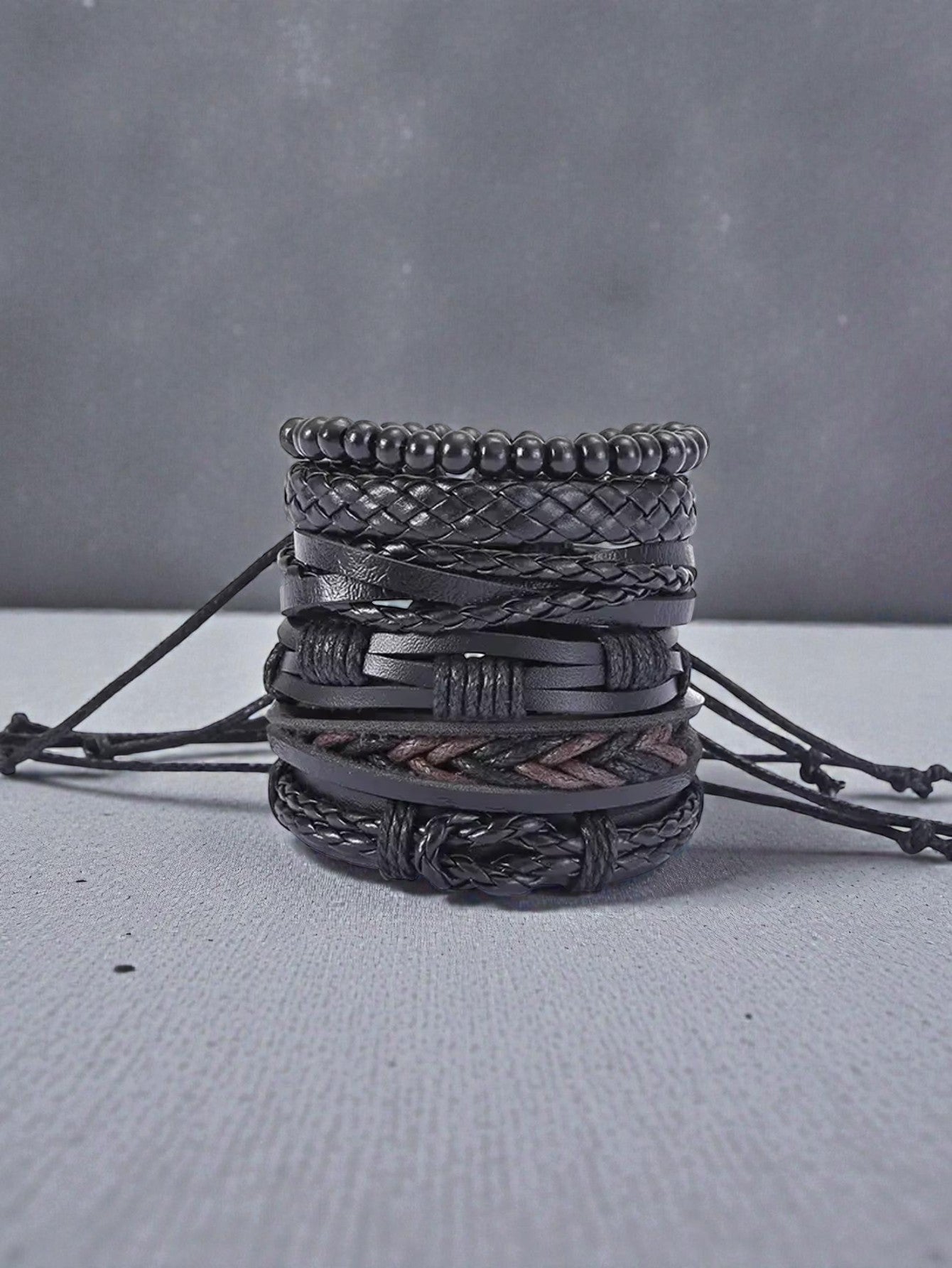 Black Brown Bracelet Set